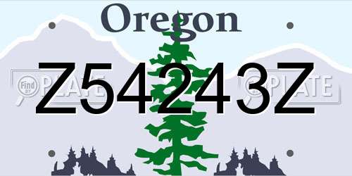 Z54243Z Oregon License Plate