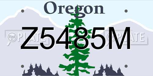 Z5485M Oregon License Plate