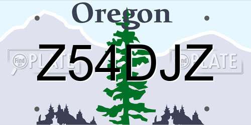 Z54DJZ Oregon License Plate