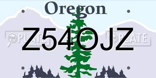 Z54OJZ Oregon License Plate