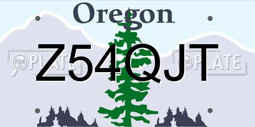Z54QJT Oregon License Plate