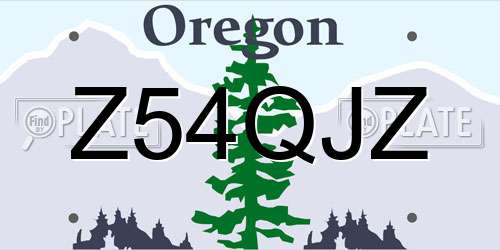 Z54QJZ Oregon License Plate