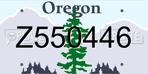 Z550446 Oregon License Plate