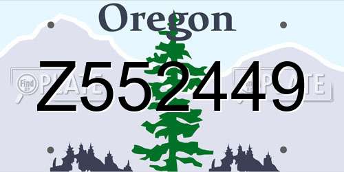 Z552449 Oregon License Plate