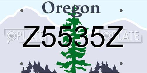 Z5535Z Oregon License Plate