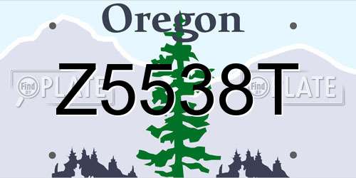 Z5538T Oregon License Plate