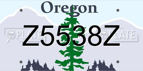 Z5538Z Oregon License Plate