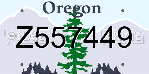 Z557449 Oregon License Plate