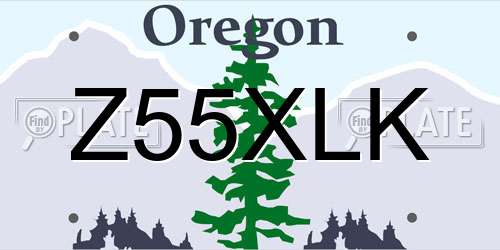 Z55XLK Oregon License Plate