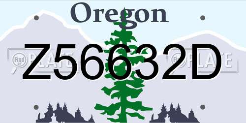 Z56632D Oregon License Plate
