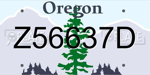Z56637D Oregon License Plate