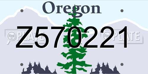 Z570221 Oregon License Plate
