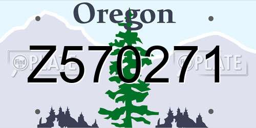 Z570271 Oregon License Plate