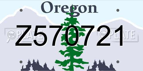 Z570721 Oregon License Plate