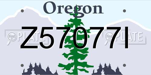 Z57077I Oregon License Plate