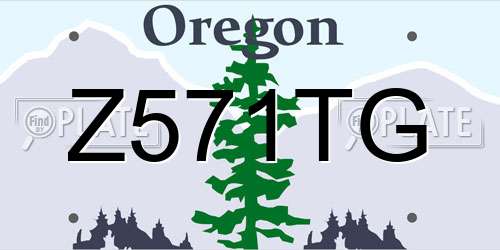 Z571TG Oregon License Plate