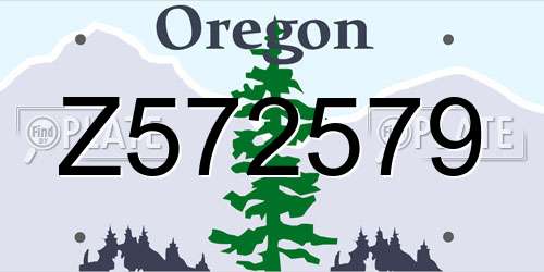 Z572579 Oregon License Plate