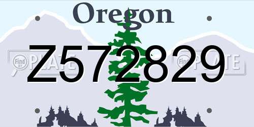 Z572829 Oregon License Plate
