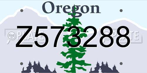 Z573288 Oregon License Plate