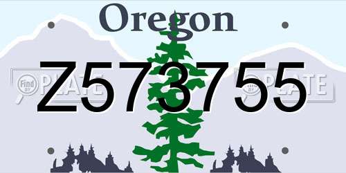 Z573755 Oregon License Plate