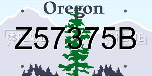 Z57375B Oregon License Plate