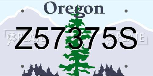 Z57375S Oregon License Plate