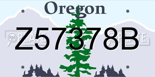 Z57378B Oregon License Plate