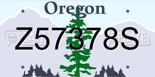 Z57378S Oregon License Plate
