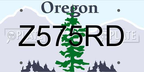 Z575RD Oregon License Plate