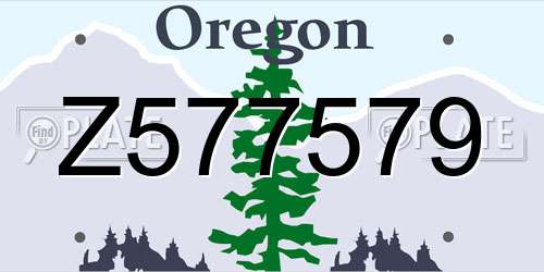 Z577579 Oregon License Plate