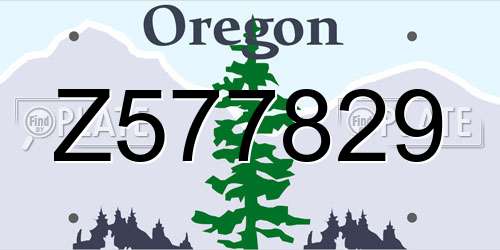 Z577829 Oregon License Plate