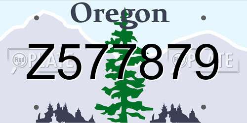 Z577879 Oregon License Plate