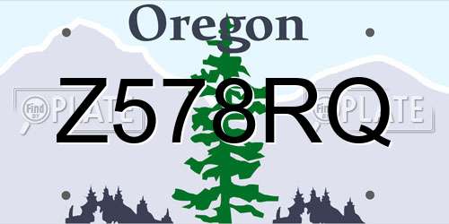Z578RQ Oregon License Plate