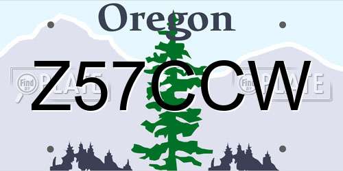 Z57CCW Oregon License Plate