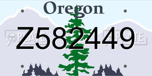 Z582449 Oregon License Plate