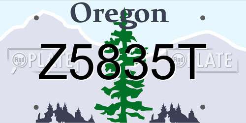 Z5835T Oregon License Plate