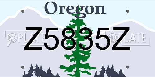 Z5835Z Oregon License Plate