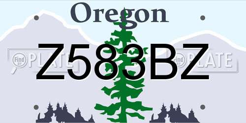 Z583BZ Oregon License Plate