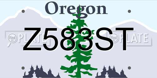 Z583ST Oregon License Plate