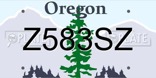 Z583SZ Oregon License Plate