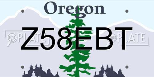 Z58EBT Oregon License Plate
