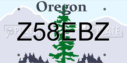Z58EBZ Oregon License Plate
