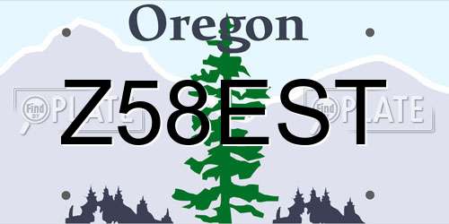 Z58EST Oregon License Plate