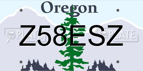 Z58ESZ Oregon License Plate