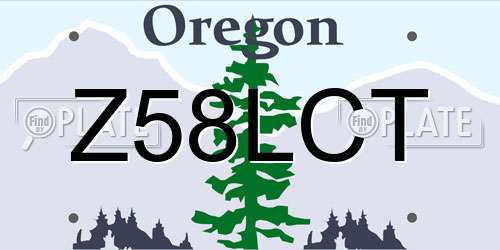 Z58LCT Oregon License Plate
