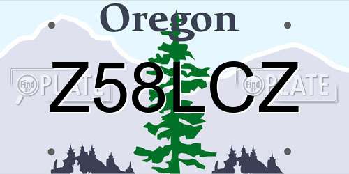 Z58LCZ Oregon License Plate