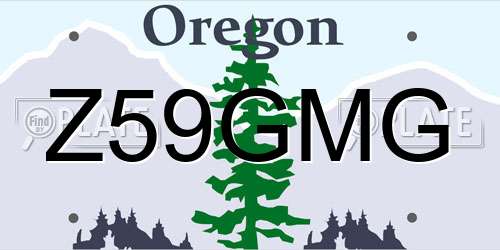 Z59GMG Oregon License Plate