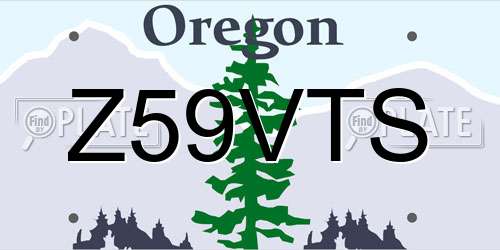Z59VTS Oregon License Plate