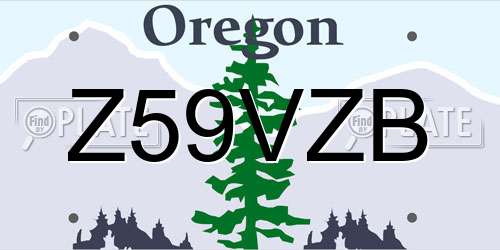 Z59VZB Oregon License Plate