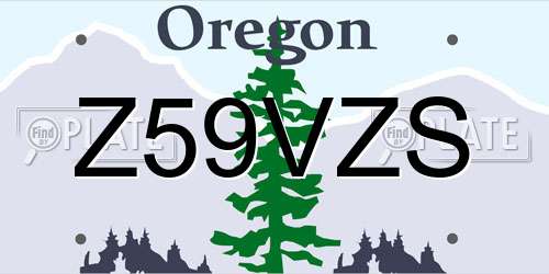Z59VZS Oregon License Plate